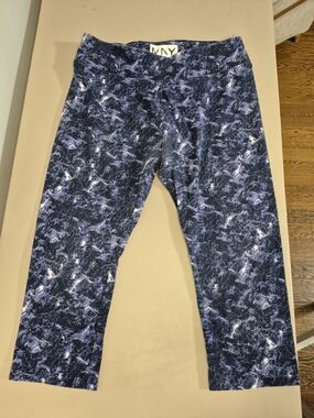 Marc New York Performance Marble Print Capri Leggings Faded Blue Athletic Size S